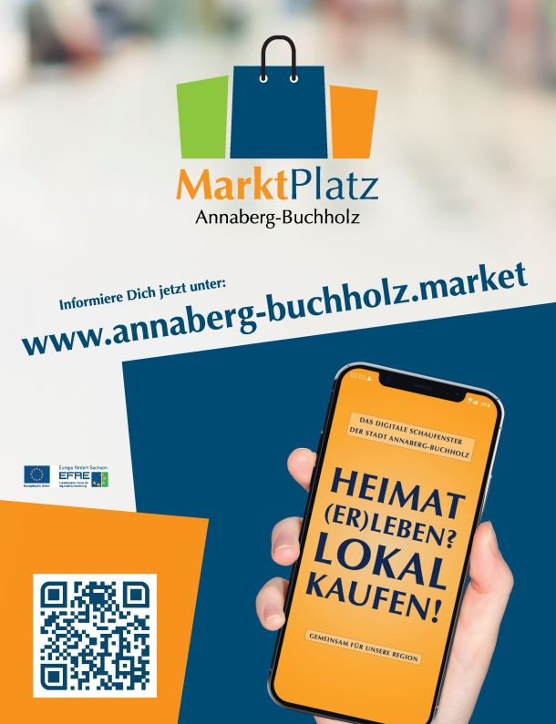 Werbeplakat für den online Marktplatz von Annaberg